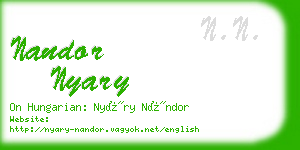 nandor nyary business card